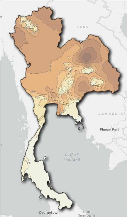 Map of air quality in Thailand Map of air quality in Thailand